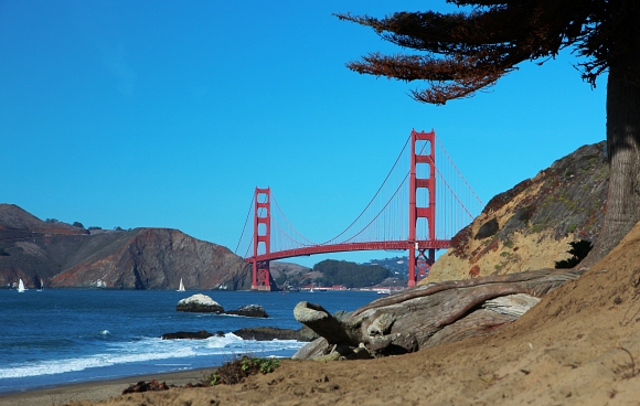 Golden Gate Bridge z Barker beach